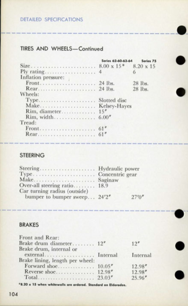 1959 Cadillac Salesmans Data Book Page 14